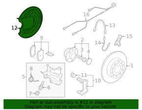 Brake Disc Cover Rear Right VW Jetta 11-18 USA