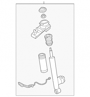 Rear shock absorber left Volvo V90 17-22 usa electric with support