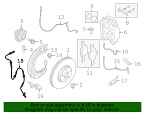 Front left ABS sensor for BMW X5 G05 19-24