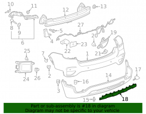 Chevrolet Trax 17-20 Rear Bumper Lip Cover Silver