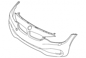 Front bumper bare BMW 4 F32/33/36 16-20 without radar, without headlight washers