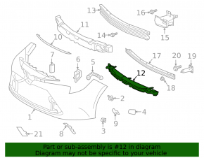 Front Bumper Lower Absorber for Toyota Corolla 2023 Hybrid, L, LE, XLE, US Built