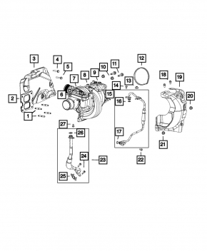 Turbocharger assembly with manifold Jeep Cherokee KL 19-23 2.0T 123kW
