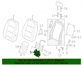 Driver's seat lumbar support motor VW Passat b8 16-19 USA