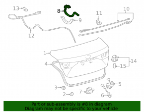 Right trunk lid hinge for Toyota Avalon 13-18