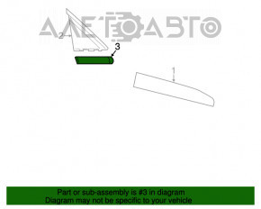 Wing seal door-wing right Fiat 500 12-19