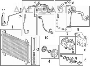 Air conditioner tube heater-condenser Acura MDX 14-16 prerest
