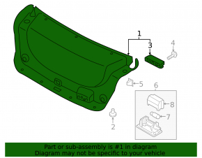Kia Optima 16-20 black trunk lid trim