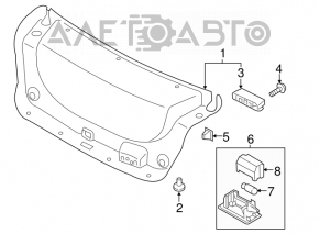 Kia Optima 16-20 black trunk lid trim