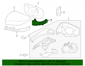 Right turn signal mirror for Subaru WRX 22-26