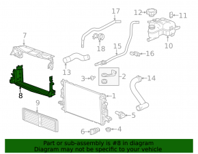 Chevrolet Volt 16 lower radiator deflector - broken mount