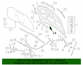 Bonnet lock hook right Audi A4 B9 17-