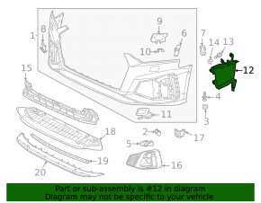 Front bumper air duct left Audi A5 F5 20-25