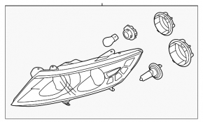 Left front headlight assembly for Kia Optima 2014-2016 Restyling Hybrid xenon