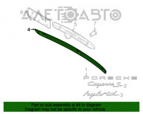 Lower trunk door molding for Porsche Cayenne 958 11-14
