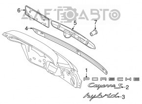Lower trunk door molding for Porsche Cayenne 958 11-14