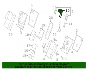 Mercedes GLC 16-22 2nd row central headrest, black leather with gray stitching