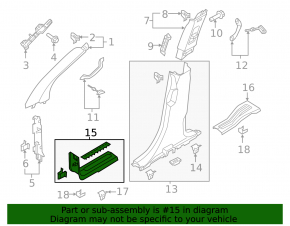 Door sill trim rear right Ford Explorer 11-15 black