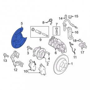 Brake Disc Cover Rear Left Ford Transit Connect MK2 13-23