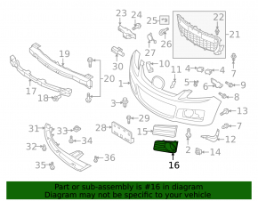 Left fog light frame Mazda CX-7 07-08 under fog light