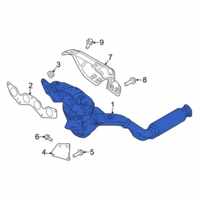 Exhaust manifold with catalytic converter for Ford Ecosport 18-22 2.0