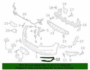 Front bumper molding left Lincoln MKZ 17- chrome,