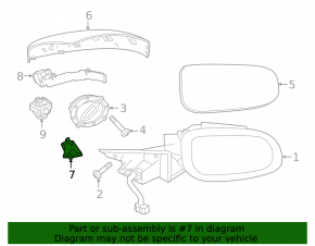 Left side mirror illumination for Jaguar F-Pace X761 17-23