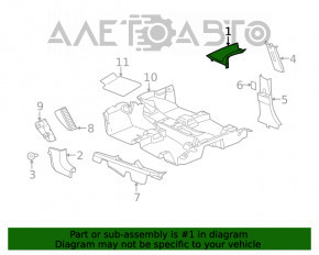 Front pillar trim upper right Jeep Patriot 11-17 gray