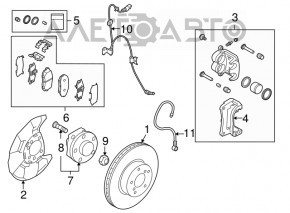 Front left caliper assembly for Subaru Forester 14-18 SJ 2.5, rusty