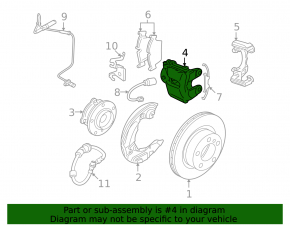 Front left brake caliper BMW 1 E82 08-13 3.0T N51 N52