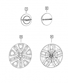 Wheel cap R17 Dodge Grand Caravan 11-20