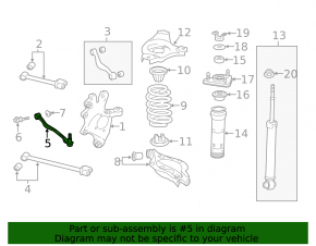 Lower rear left transverse control arm Lexus IS 14-20 aluminum