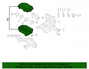 Audi E-Tron 19-23 underhood fuse box