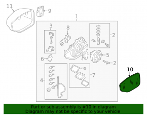 Right mirror element for Audi A6 C8 19-25, heated, auto-dimming