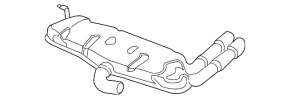 Muffler rear part barrel VW Beetle 12-14 2.5 complete with middle part, dented