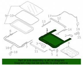 Subaru XV Crosstrek 18-23 sunroof assembly