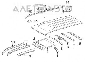 Roof lining front right Toyota Highlander 08-13