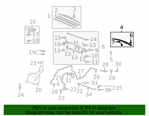 Right wiper arm for Acura MDX 2013