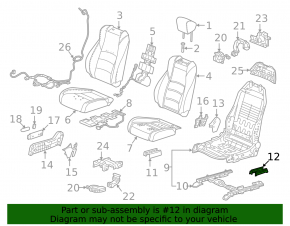 Rear left passenger seat runner trim Honda Accord 18-22 black