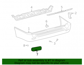 Left rear bumper reflector for Lexus LX 98-07