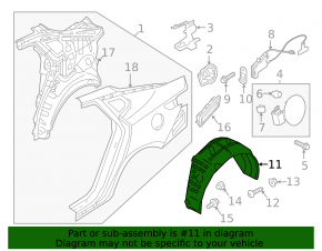 Rear left fender liner Kia Optima 16-20