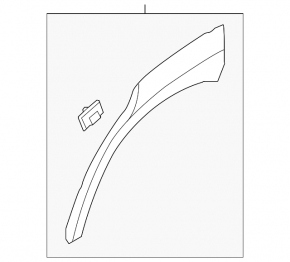 Rear right fender arch trim for Hyundai Kona 19-21 EV, black