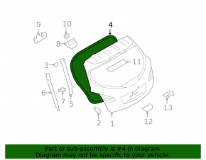 Nissan Murano z51 trunk opening seal 09-14