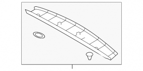 Subaru B9 Tribeca upper interior trunk lid trim, light gray