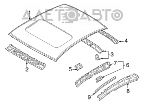Metal roof Mazda 3 14-18 BM under the hatch