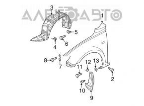 Front left fender liner for Mazda3 03-09