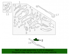 Right front subframe lug for Ford Escape MK3 13-19, type 1