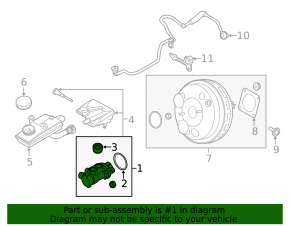 Brake Master Cylinder with Reservoir Lincoln MKC 15-19