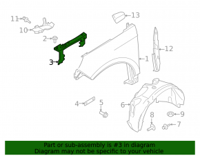 Front left fender bracket for Ford Edge 15-24