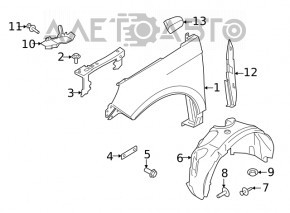 Front left fender bracket for Ford Edge 15-24
